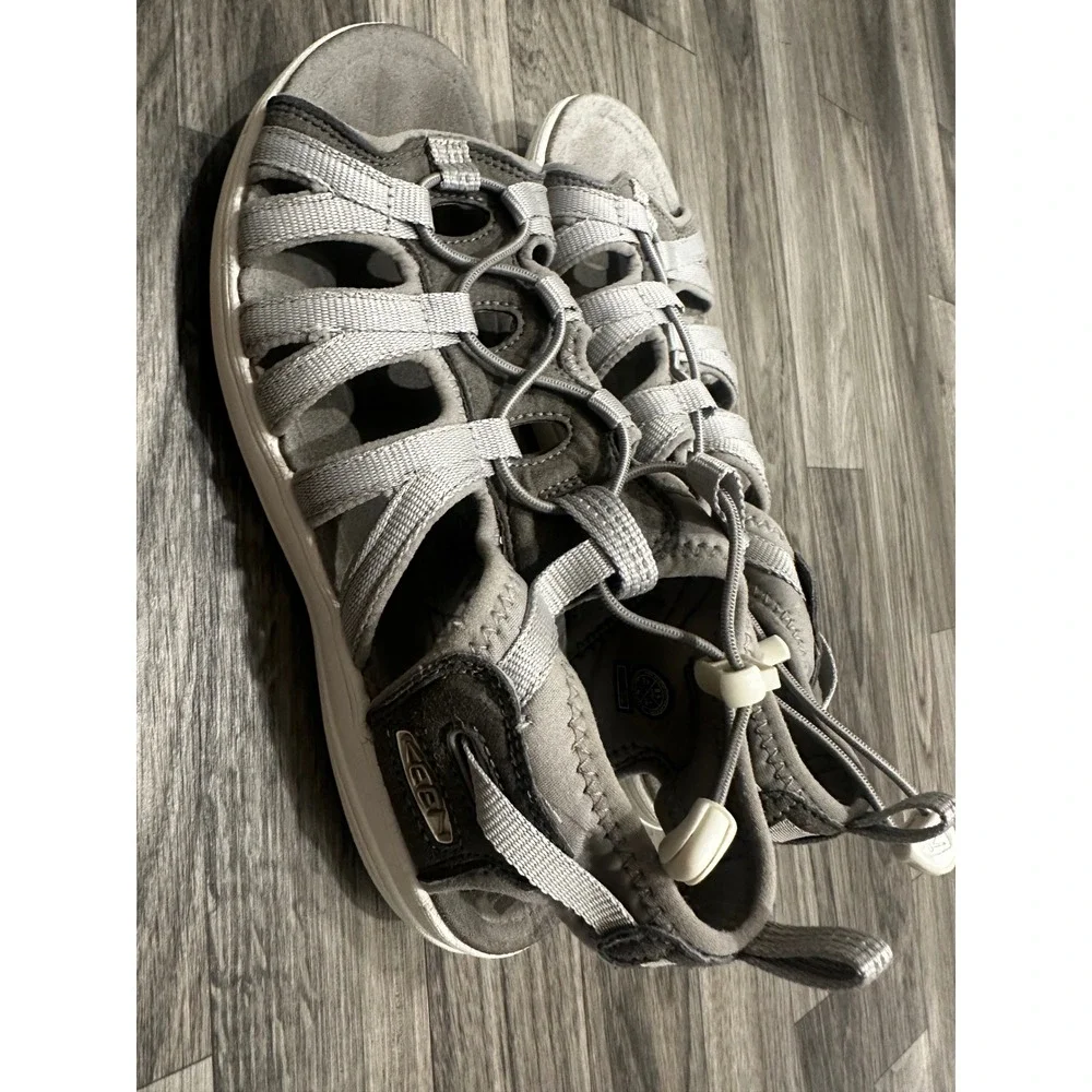 KEEN Venice H2 Womens Grey Silver Sport Sandals Hiking Water Shoes 8.5
